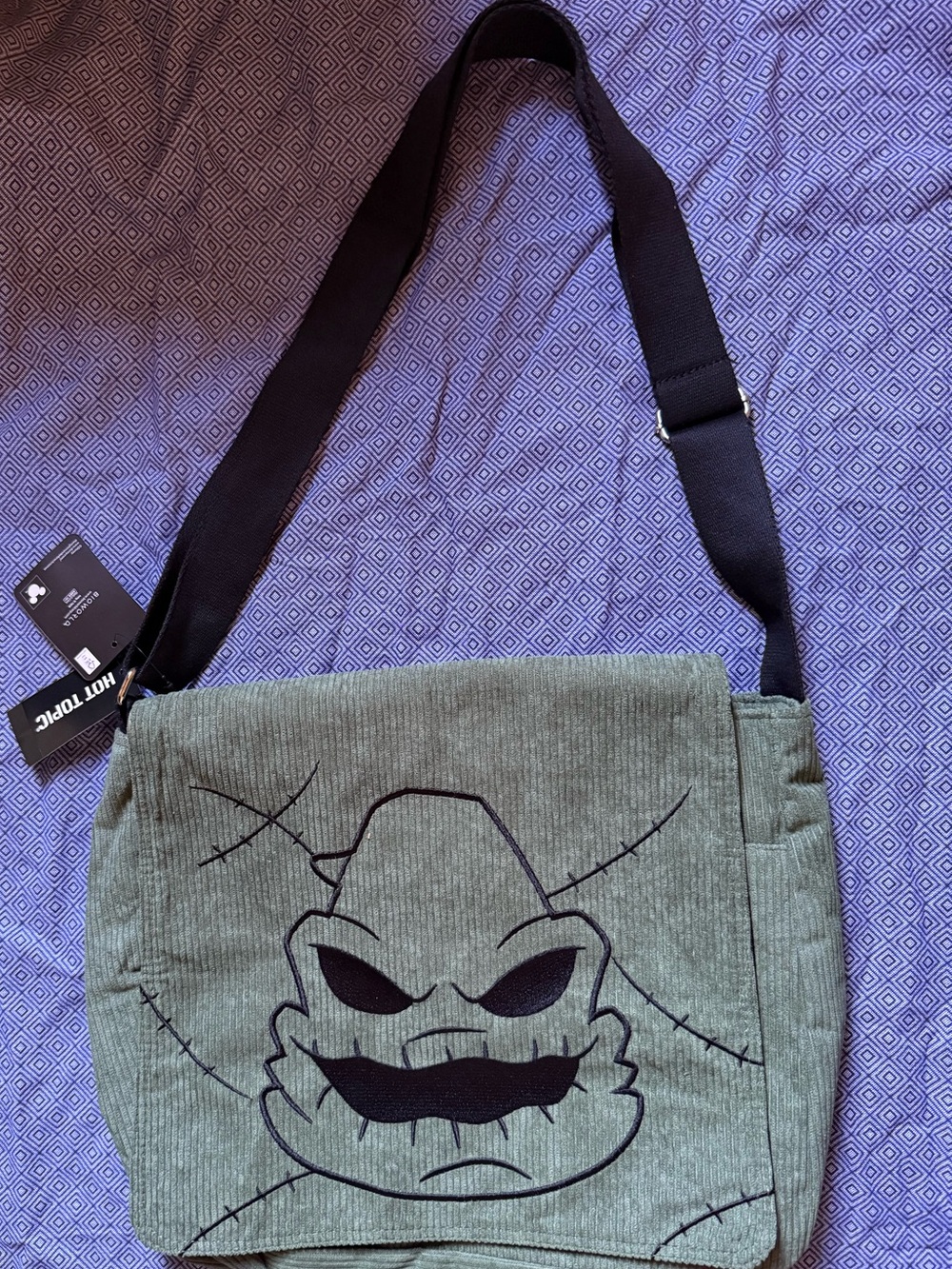 Nightmare Before Christmas Oogie Boogie Corduroy Messenger Bag-NWT